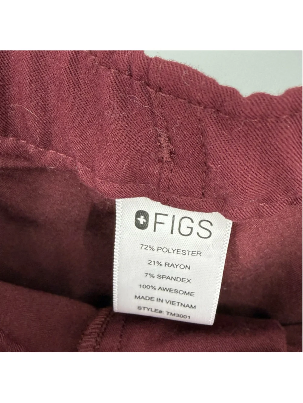 Figs Cairo Cargo Scrub Pants Burgundy Men’s Size XL